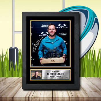 Butch James 1 Signed Autographed Rugby Star Poster Print Framed Merch Gift Butch James 1 Signed Autographed Rugby Star Poster Print Framed Merch Gift