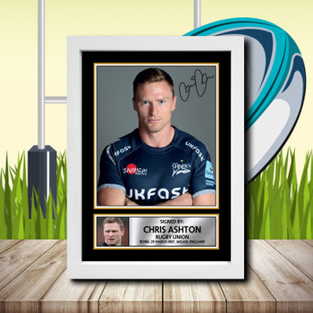 Chris Ashton 1 Signed Autographed Rugby Star Poster Print Framed Merch Gift Chris Ashton 1 Signed Autographed Rugby Star Poster Print Framed Merch Gift