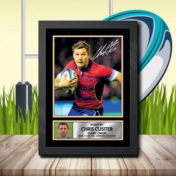 Chris Cusiter 1 Signed Autographed Rugby Star Poster Print Framed Merch Gift Chris Cusiter 1 Signed Autographed Rugby Star Poster Print Framed Merch Gift