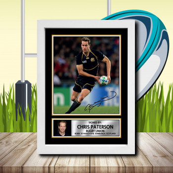 Chris Paterson 1 Signed Autographed Rugby Star Poster Print Framed Merch Gift Chris Paterson 1 Signed Autographed Rugby Star Poster Print Framed Merch Gift