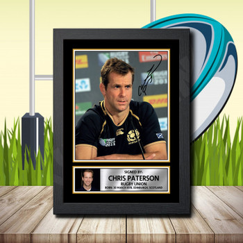 Chris Paterson 2 Signed Autographed Rugby Star Poster Print Framed Merch Gift Chris Paterson 2 Signed Autographed Rugby Star Poster Print Framed Merch Gift