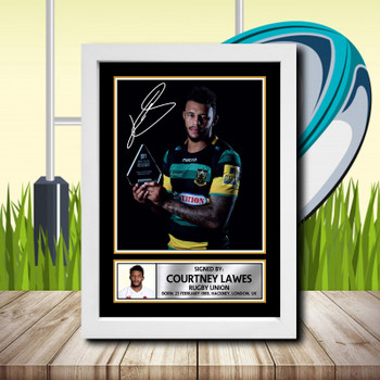 Courtney Lawes 2 Signed Autographed Rugby Star Poster Print Framed Merch Gift