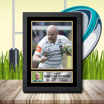 Dan Cole Leicester 2 Signed Autographed Rugby Star Poster Print Framed Merch Gift Dan Cole Leicester 2 Signed Autographed Rugby Star Poster Print Framed Merch Gift