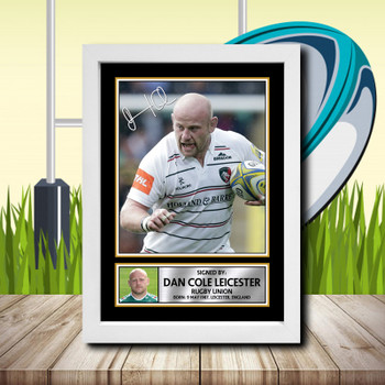 Dan Cole Leicester 2 Signed Autographed Rugby Star Poster Print Framed Merch Gift Dan Cole Leicester 2 Signed Autographed Rugby Star Poster Print Framed Merch Gift