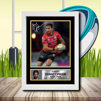 Danny Cipriani 2 Signed Autographed Rugby Star Poster Print Framed Merch Gift Danny Cipriani 2 Signed Autographed Rugby Star Poster Print Framed Merch Gift