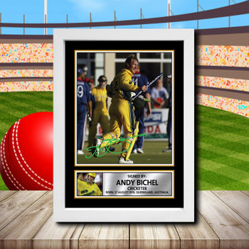 Andrew Bichel 2 Signed Autographed Cricket Star Poster Print Framed Merch Gift Andrew Bichel 2 Signed Autographed Cricket Star Poster Print Framed Merch Gift