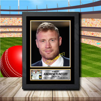 Andrew Flintoff Signed Autographed Cricket Star Poster Print Framed Merch Gift Andrew Flintoff Signed Autographed Cricket Star Poster Print Framed Merch Gift