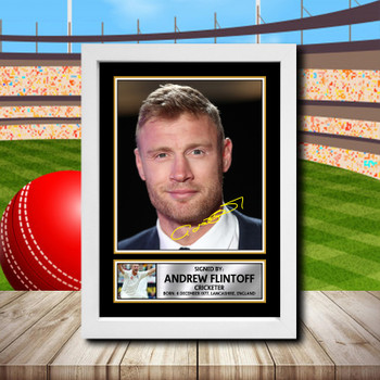 Andrew Flintoff Signed Autographed Cricket Star Poster Print Framed Merch Gift Andrew Flintoff Signed Autographed Cricket Star Poster Print Framed Merch Gift