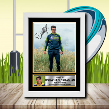 Donncha O Callaghan 2 Signed Autographed Rugby Star Poster Print Framed Merch Gift