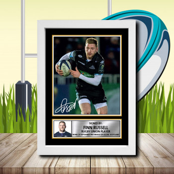 Finn Russell 1 Signed Autographed Rugby Star Poster Print Framed Merch Gift Finn Russell 1 Signed Autographed Rugby Star Poster Print Framed Merch Gift