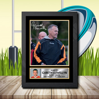 Gareth Llewellyn 2 Signed Autographed Rugby Star Poster Print Framed Merch Gift Gareth Llewellyn 2 Signed Autographed Rugby Star Poster Print Framed Merch Gift