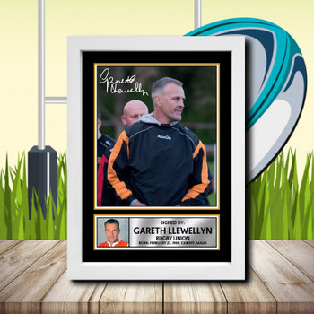 Gareth Llewellyn 2 Signed Autographed Rugby Star Poster Print Framed Merch Gift Gareth Llewellyn 2 Signed Autographed Rugby Star Poster Print Framed Merch Gift