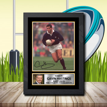 Gavin Hastings 1 Signed Autographed Rugby Star Poster Print Framed Merch Gift