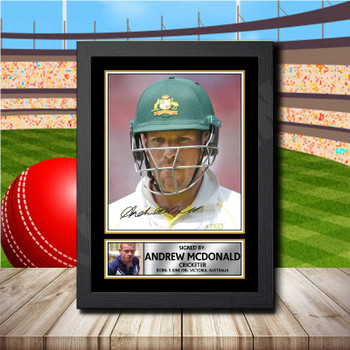 Andrew Mcdonald 2 Signed Autographed Cricket Star Poster Print Framed Merch Gift Andrew Mcdonald 2 Signed Autographed Cricket Star Poster Print Framed Merch Gift