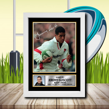Jeremy Guscott 1 Signed Autographed Rugby Star Poster Print Framed Merch Gift Jeremy Guscott 1 Signed Autographed Rugby Star Poster Print Framed Merch Gift