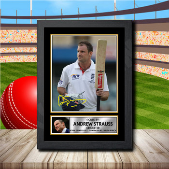 Andrew Strauss Signed Autographed Cricket Star Poster Print Framed Merch Gift