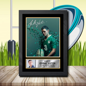 Johnny Sexton 1 Signed Autographed Rugby Star Poster Print Framed Merch Gift