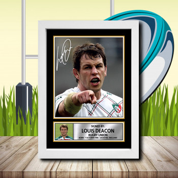 Louis Deacon 2 Signed Autographed Rugby Star Poster Print Framed Merch Gift