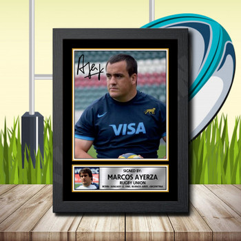Marcos Ayerza 2 Signed Autographed Rugby Star Poster Print Framed Merch Gift