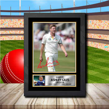 Ashley Giles 2 Signed Autographed Cricket Star Poster Print Framed Merch Gift Ashley Giles 2 Signed Autographed Cricket Star Poster Print Framed Merch Gift