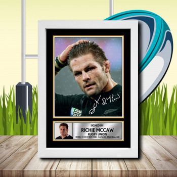 Richie Mccaw 1 2 Signed Autographed Rugby Star Poster Print Framed Merch Gift