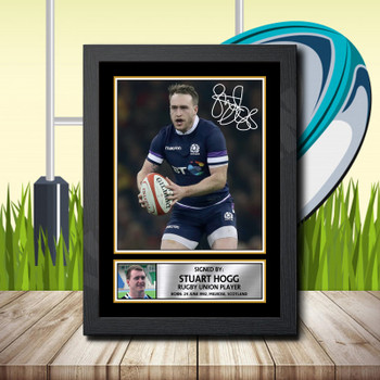 Stuart Hogg 1 Signed Autographed Rugby Star Poster Print Framed Merch Gift Stuart Hogg 1 Signed Autographed Rugby Star Poster Print Framed Merch Gift