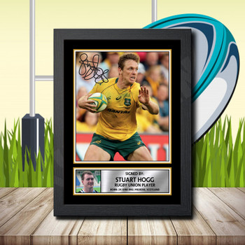 Stuart Hogg 2 Signed Autographed Rugby Star Poster Print Framed Merch Gift Stuart Hogg 2 Signed Autographed Rugby Star Poster Print Framed Merch Gift
