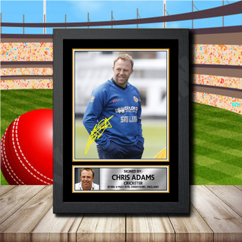 Chris Adams 2 Signed Autographed Cricket Star Poster Print Framed Merch Gift
