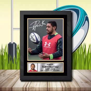 Toby Faletau 1 Signed Autographed Rugby Star Poster Print Framed Merch Gift Toby Faletau 1 Signed Autographed Rugby Star Poster Print Framed Merch Gift