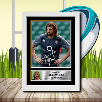 Tom Wood 1 Signed Autographed Rugby Star Poster Print Framed Merch Gift Tom Wood 1 Signed Autographed Rugby Star Poster Print Framed Merch Gift