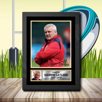 Warren Gatland 1 Signed Autographed Rugby Star Poster Print Framed Merch Gift Warren Gatland 1 Signed Autographed Rugby Star Poster Print Framed Merch Gift