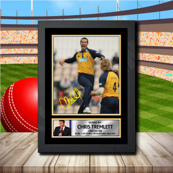 Chris Tremlett 2 Signed Autographed Cricket Star Poster Print Framed Merch Gift