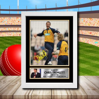 Chris Tremlett 2 Signed Autographed Cricket Star Poster Print Framed Merch Gift
