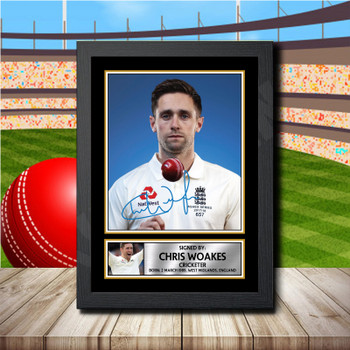 Chris Woakes Signed Autographed Cricket Star Poster Print Framed Merch Gift