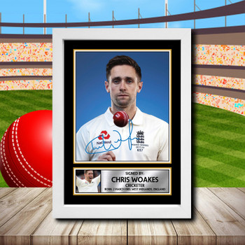 Chris Woakes Signed Autographed Cricket Star Poster Print Framed Merch Gift