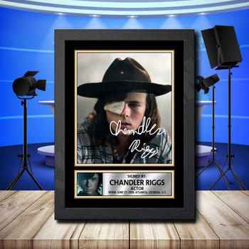 Chandler Riggs Signed Autographed Television Star Poster Print Framed Merch Gift