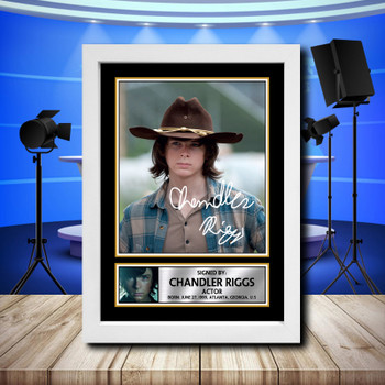 Chandler Riggs 2 Signed Autographed Television Star Poster Print Framed Merch Gift