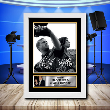 Charlie Hunnam + Maggie Siff 2 Signed Autographed Television Star Poster Print Framed Merch Gift Charlie Hunnam + Maggie Siff 2 Signed Autographed Television Star Poster Print Framed Merch Gift