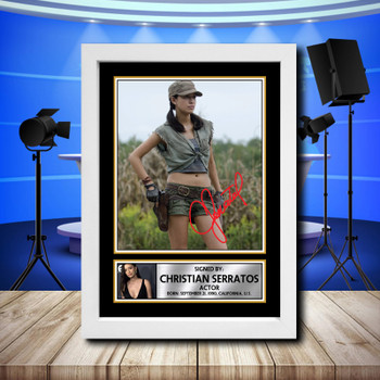 Christian Serratos 2 Signed Autographed Television Star Poster Print Framed Merch Gift Christian Serratos 2 Signed Autographed Television Star Poster Print Framed Merch Gift