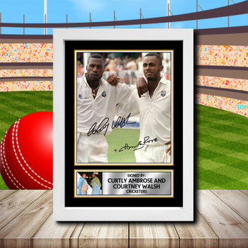 Curtly Ambrose Courtney 2 Signed Autographed Cricket Star Poster Print Framed Merch Gift Curtly Ambrose Courtney 2 Signed Autographed Cricket Star Poster Print Framed Merch Gift