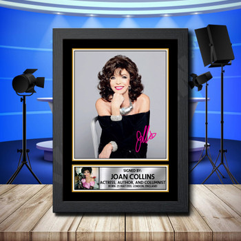 Joan Collins 1 Signed Autographed Television Star Poster Print Framed Merch Gift Joan Collins 1 Signed Autographed Television Star Poster Print Framed Merch Gift