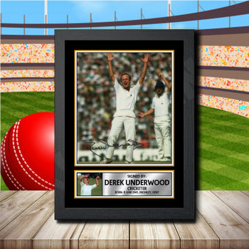 Derek Underwood Signed Autographed Cricket Star Poster Print Framed Merch Gift Derek Underwood Signed Autographed Cricket Star Poster Print Framed Merch Gift