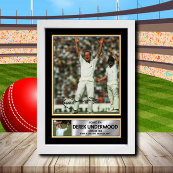 Derek Underwood Signed Autographed Cricket Star Poster Print Framed Merch Gift Derek Underwood Signed Autographed Cricket Star Poster Print Framed Merch Gift