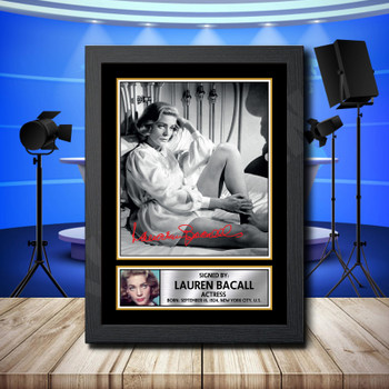 Lauren Bacall 1 Signed Autographed Television Star Poster Print Framed Merch Gift