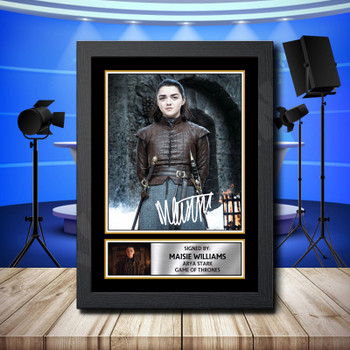 Maisie Williams As Arya Stark Signed Autographed Television Star Poster Print Framed Merch Gift