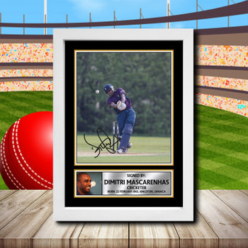 Dimi Mascarenhas Signed Autographed Cricket Star Poster Print Framed Merch Gift