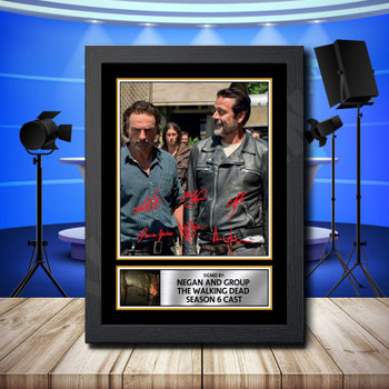 Negan And Group The Walking Dead Season 6 Cast 2 Signed Autographed Television Star Poster Print Framed Merch Gift