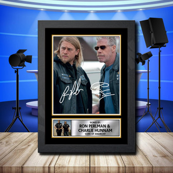Ron Perlman  Charlie Hunnam Signed Autographed Television Star Poster Print Framed Merch Gift Ron Perlman  Charlie Hunnam Signed Autographed Television Star Poster Print Framed Merch Gift