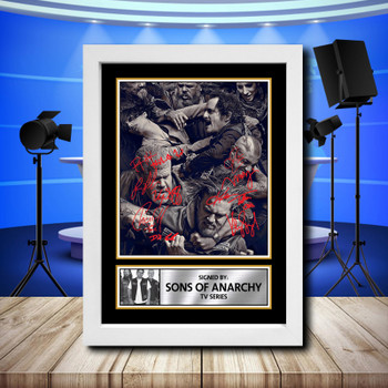 Sons Of Anarchy Cast Multi Signed Autographed Television Star Poster Print Framed Merch Gift