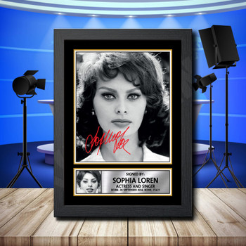 Sophia Loren 2 Signed Autographed Television Star Poster Print Framed Merch Gift